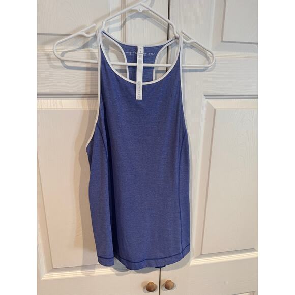 NEW Lululemon Time to Sweat Tank – Size 8 – Heathered Moroccan Blue / White - Picture 2 of 7